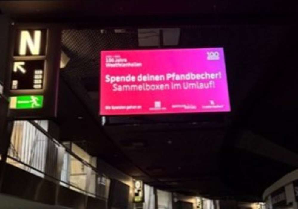 Digitale Anzeigetafel in der Westfalenhalle