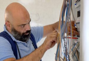 Elektriker bei der Arbeit