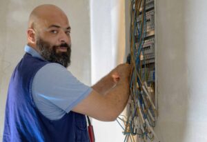 Elektriker bei der Arbeit