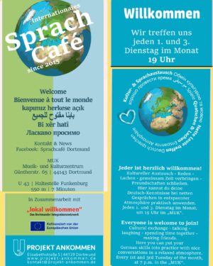 Der Flyer für das Sprachcafe