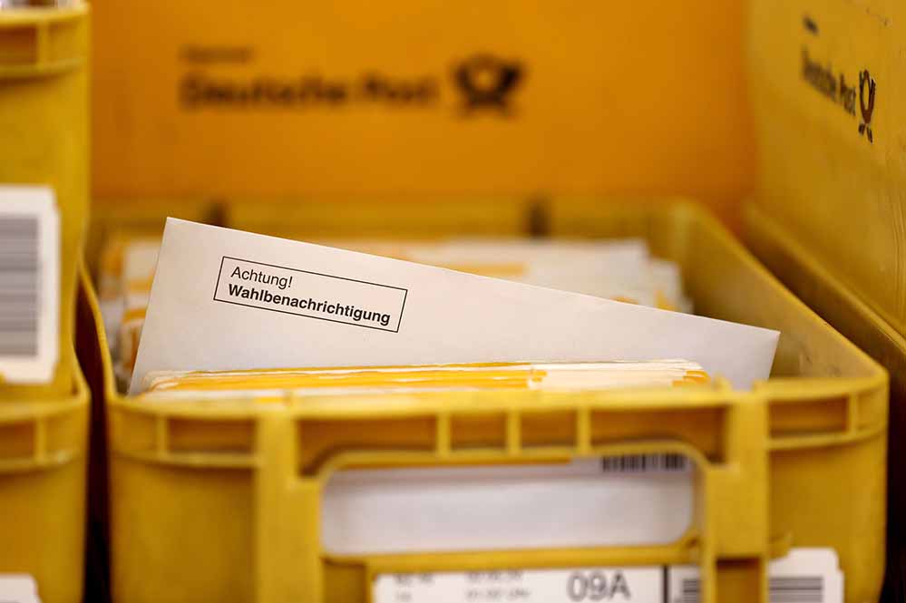 Postboxen mit Wahlbenachrichtigungen