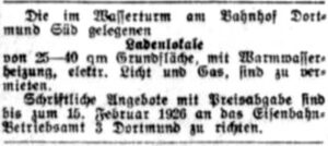 Alte Zeitungsanzeige