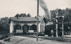 Lokomotivschuppen des Bahnhofs Westerholz um 1910