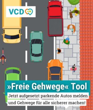 Grafik mit zum „freie Gehwege“ Tool