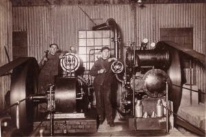 Alte Fotografie der Abteufung