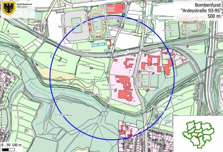 250-Kilogramm-Bombe an der Ardeystraße: Evakuierung im 500-Meter-Radius ...