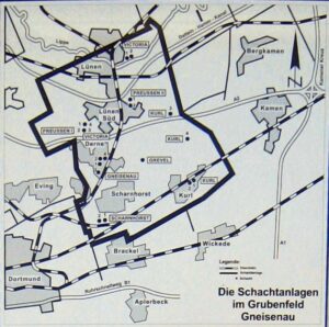 Schwarz-Weiß-Karte der Grubenfelder