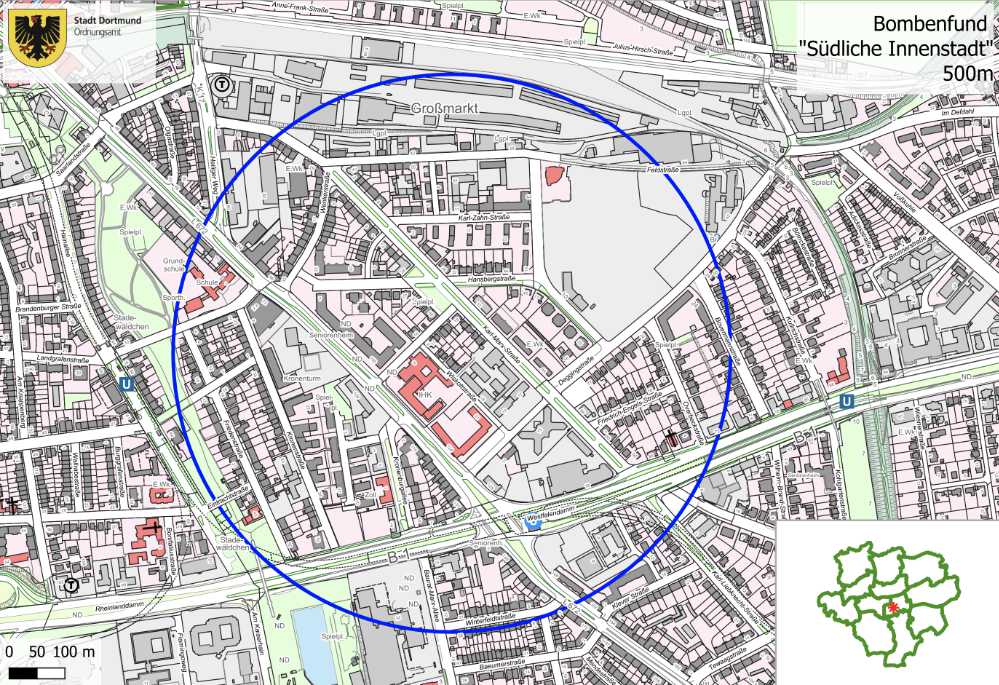 Karte des Evakuierungsgebiets