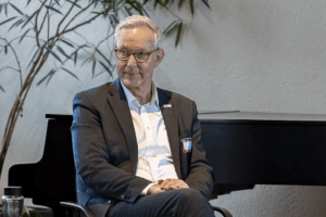 Gregor Lange auf dem Podium.