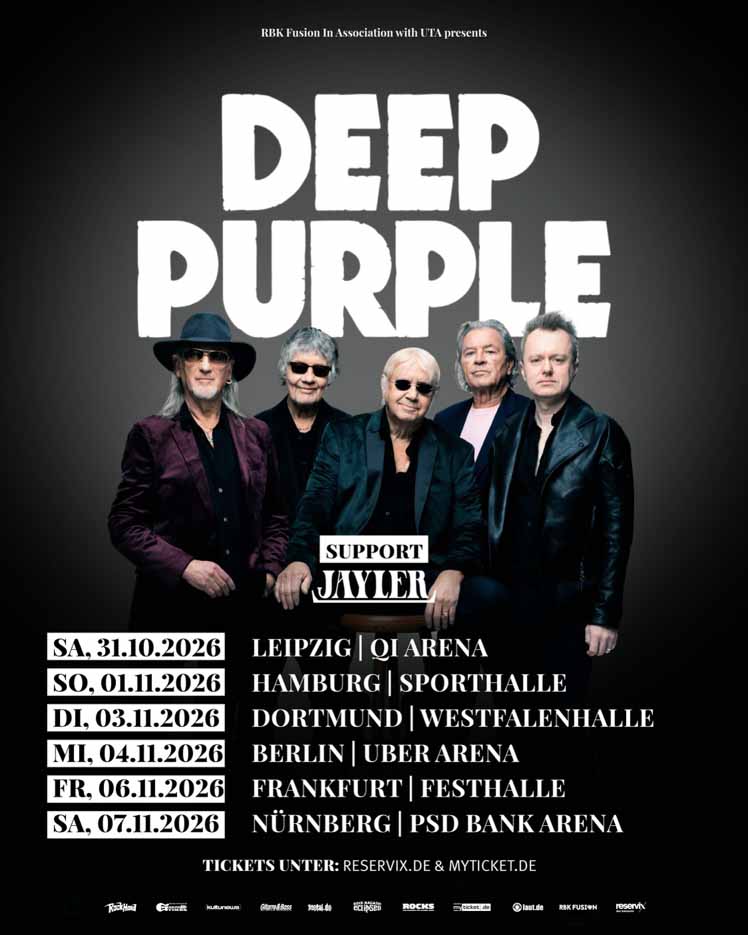 DEEP PURPLE kommt 2026 nach Dortmund