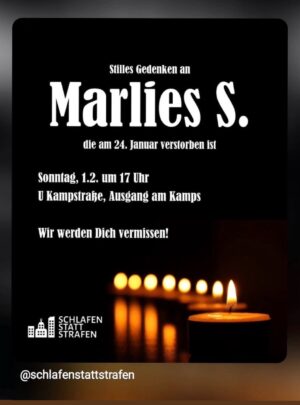 Traueranzeige mit Namen, Datum und Kerzen