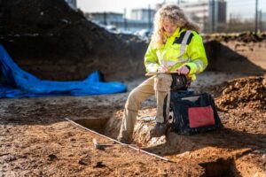 Blick auf die Ausgrabung