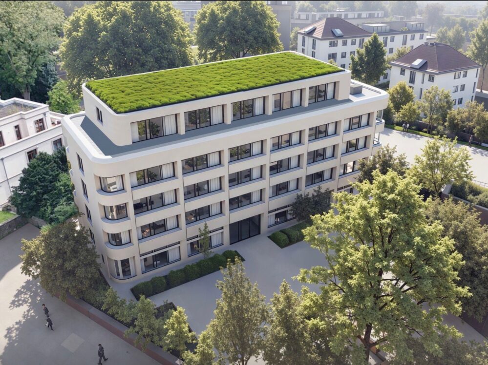 Grafik eines großen Mehrfamilienhauses