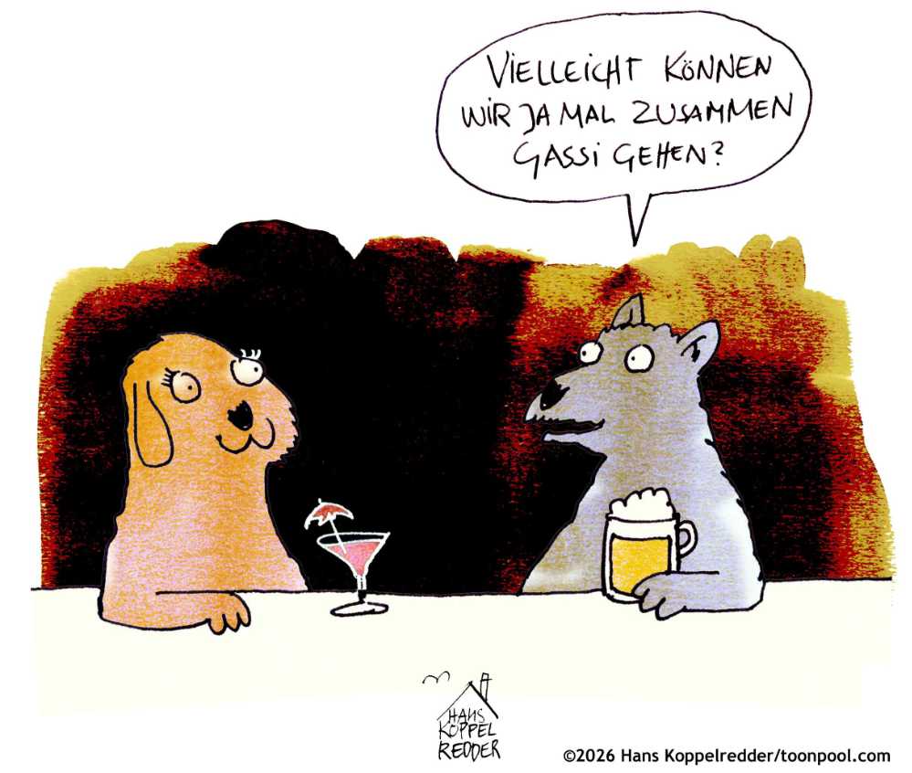 Cartoon mit tierisch witzige Hunde- und Katzenmotive