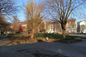 Blick auf den Spielplatz