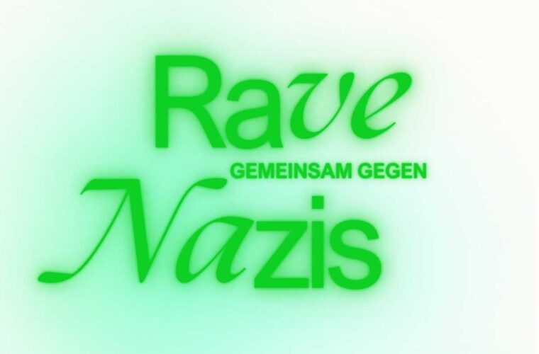 Flyer zum „Rave gemeinsam gegen Nazis“