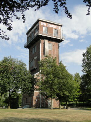 Hammerkopfturm der Schachtanlage Erin 3 in Castrop-Rauxel. Er stand bis 1929 über dem Schacht Westphalia des Bergwerks Tremonia. 