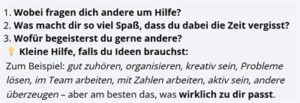 Aus den Antworten auf diese Fragen schlägt der KI-Chatbot passende Ausbildungen vor.