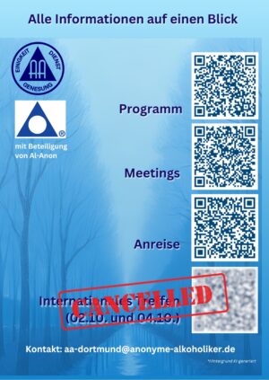 Flyer der Veranstaltung mit QR-Codes.
