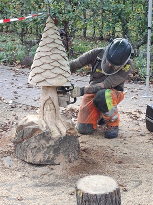 Für blinde und sehende Menschen: Den Westfalenpark Dortmund mit allen Sinnen erleben: „Holzkunst, die berührt“