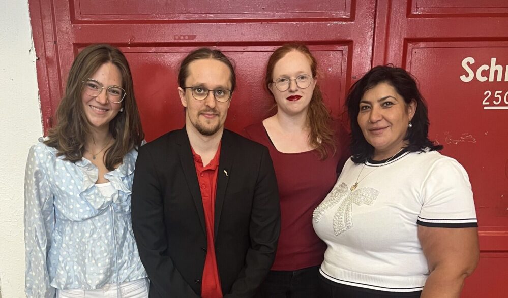 Die Direktkandidat:innen Johanna Robakowski, Fatma Karacakurtoglu, Jonah Blank, Pauline Krause für die Landtagswahl 2027