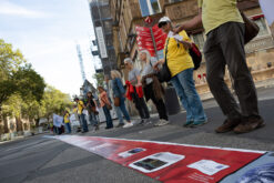 03.10.2026 Pressetermin Initiative "Es brennt" Menschenkette in Dortmund, Hansaplatz